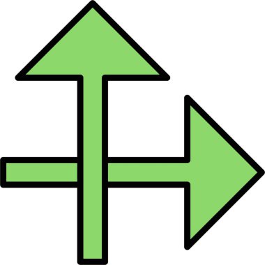 simple and minimalistic vector icon of the intersecting arrows