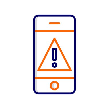 Mobil Uyarı, akıllı telefon aygıtının dijital illüstrasyonu 