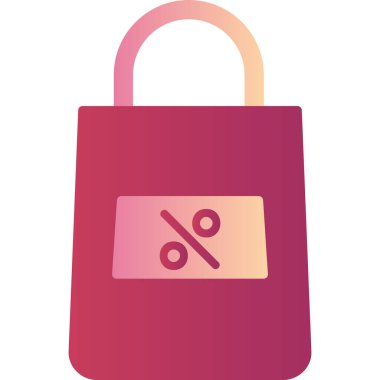 Bir alışveriş poşeti simgesinin vektör çizimi 