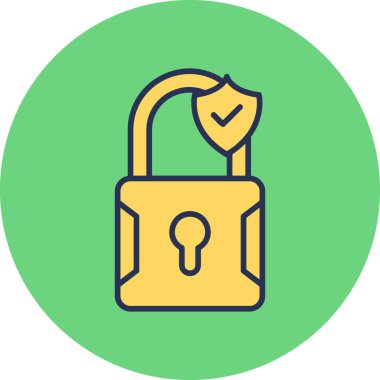 Asma kilit. Web simgesi vektör illüstrasyonu 