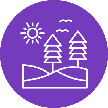 Orman Ağı ikon vektör illüstrasyonundaki ağaçlar