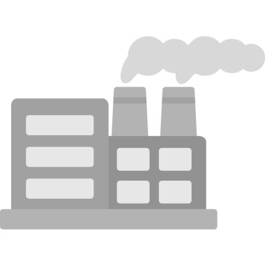 Nükleer santral simgesi, vektör illüstrasyonu basit tasarım