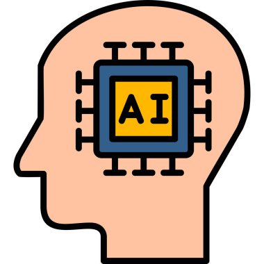 yapay zeka vektör çizgisi simgesi 