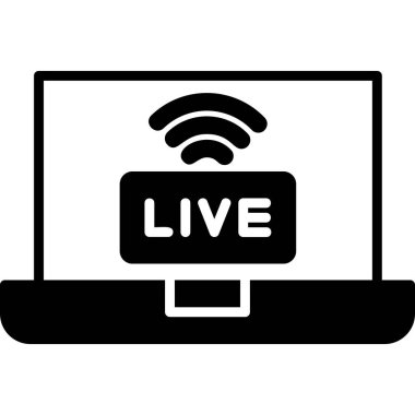 Canlı yayınlanan modern simge, vektör illüstrasyonu