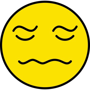 Üzgün yüz ifadesi. vektör illüstrasyonu