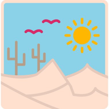 beach, travel, vacation, tourism, summer, weather, nature, sun, flat color icon.