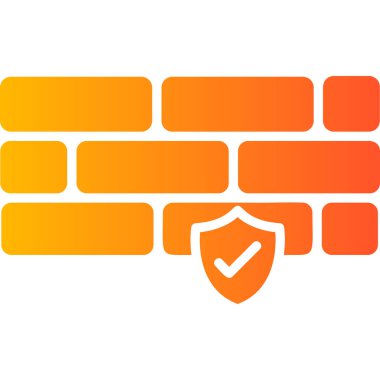 Güvenlik duvarı. Web simgesi basit tasarım