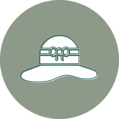 güneş şapkası. Web simgesi vektör illüstrasyonu