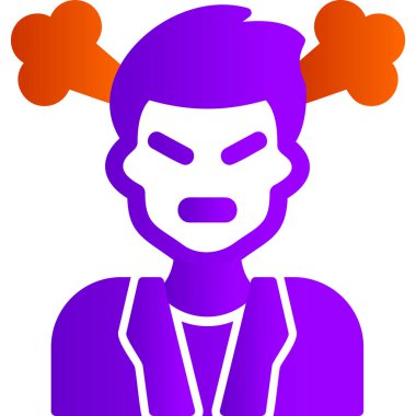 Kızgın Avatar simgesi vektör illüstrasyonu