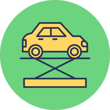 Araba kriko modern simge, vektör illüstrasyonu