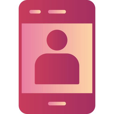 simple icon, Mobile user Profile logo on screen 