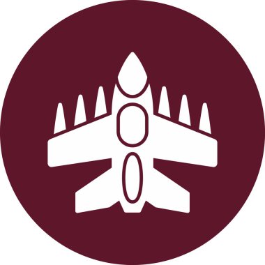 Savaş jeti. Web simgesi vektör illüstrasyonu