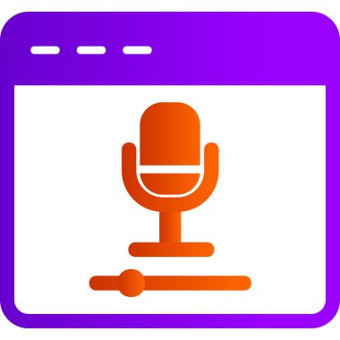 mikrofon, Çevrimiçi Kayıt Ağı simgesi Basit illüstrasyon