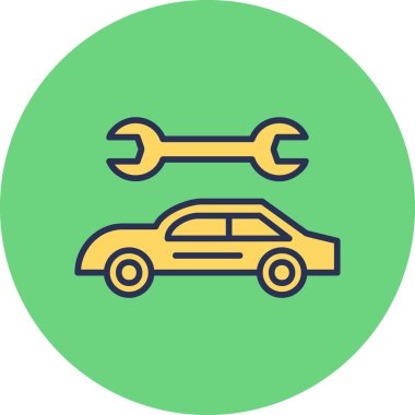 Araba tamiri modern simge, vektör illüstrasyonu