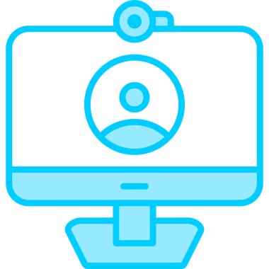 Video çağrısı modern simge, vektör illüstrasyonu