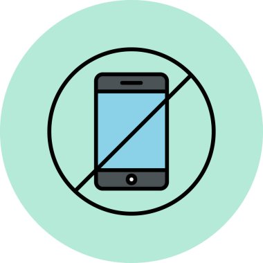 Cep telefonu simgesi engelleniyor. vektör illüstrasyonu