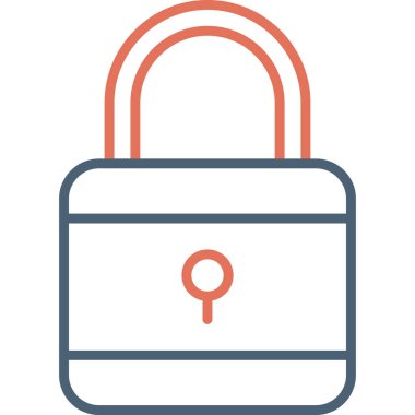 Asma kilit. Web simgesi vektör illüstrasyonu 