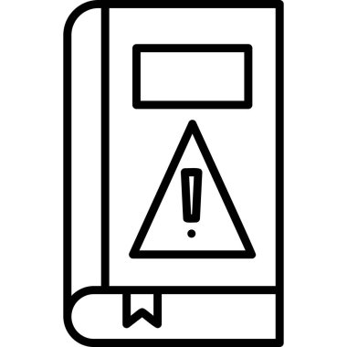 Kitap uyarı simgesi, modern tasarım illüstrasyonu