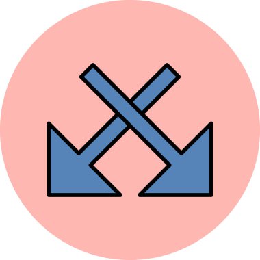 simple and minimalistic vector icon of the intersecting arrows