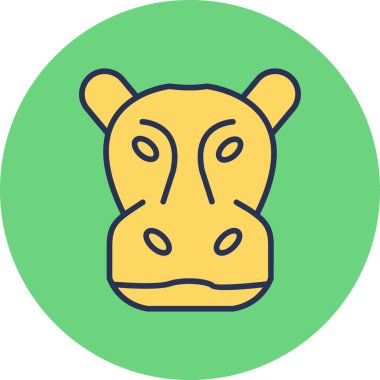Hippopotamus modern ikon vektör çizimi