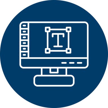 Metin Aracı. Web simgesi basit illüstrasyon