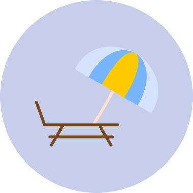 Plaj sandalyesi ikonu. vektör illüstrasyonu 