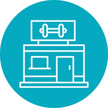 Spor salonu modern simgesi, vektör illüstrasyonu