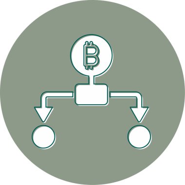 Çeşitlendirme bitcoin, kişisel ve ticari kullanım için illüstrasyon simgesi 