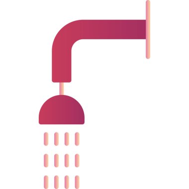 Duş ikonu. beyaz renk vektör illüstrasyonu