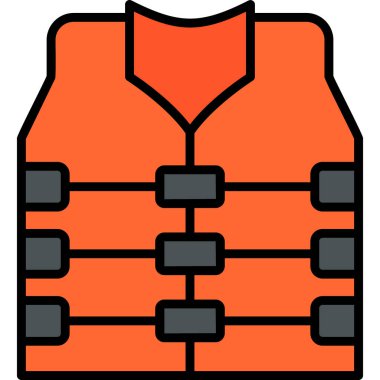 Renkli düz güvenlik yelek vektör simgesi