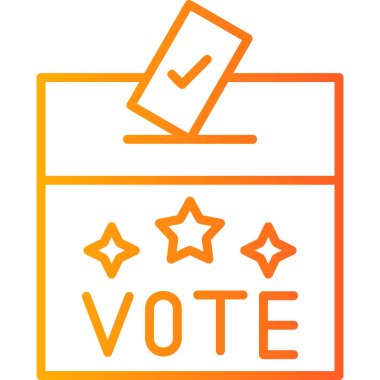 Oy sandığı modern ikon vektör illüstrasyonu