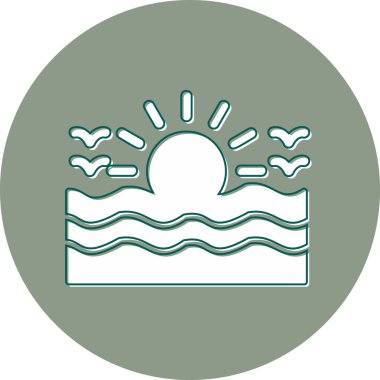 Deniz. Web simgesi basit illüstrasyon