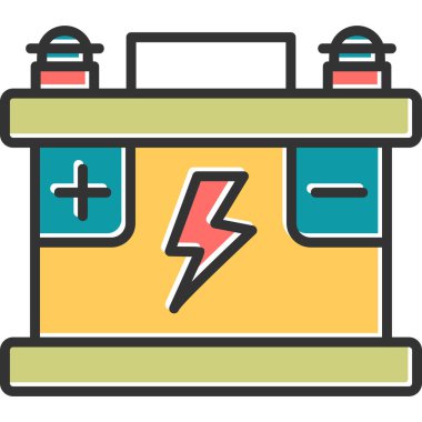 Araba aküsü. vektör çizim