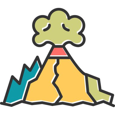 Yanardağ. Web simgesi basit illüstrasyon 