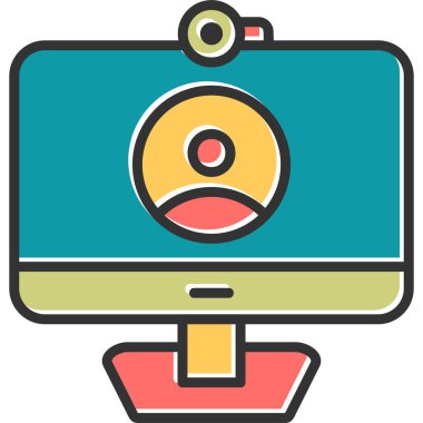 Video çağrısı modern simge, vektör illüstrasyonu