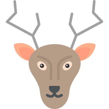 Geyik. Web simgesi basit illüstrasyon