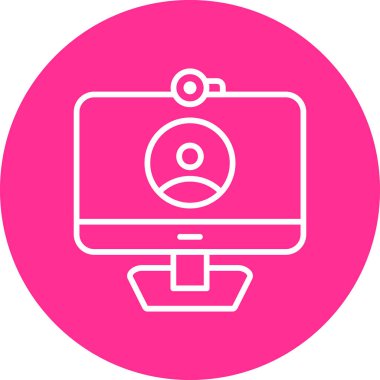 Video çağrısı modern simge, vektör illüstrasyonu