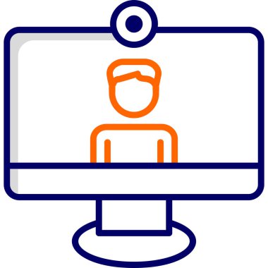 Video çağrısı modern simge, vektör illüstrasyonu