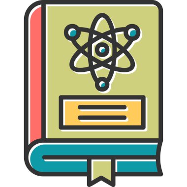 Fizik kitabı modern simge, vektör illüstrasyonu