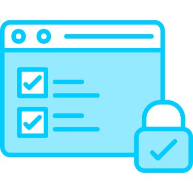 Güvenli veri ve tarayıcı penceresinin vektör illüstrasyon simgesi