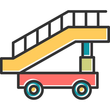 Uçak merdivenleri basit simge, vektör illüstrasyonu