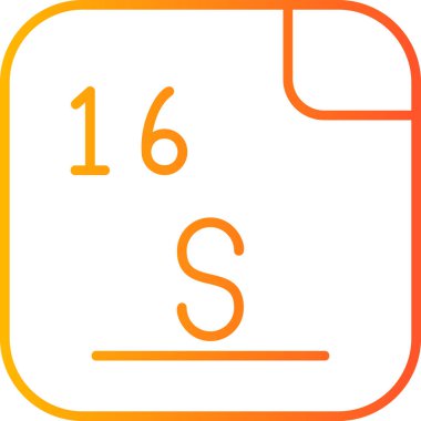 Sülfür, kimyasal element, ağ basit illüstrasyon