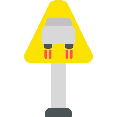 Trafik işaretlerinin vektör çizimi. Düz Yol