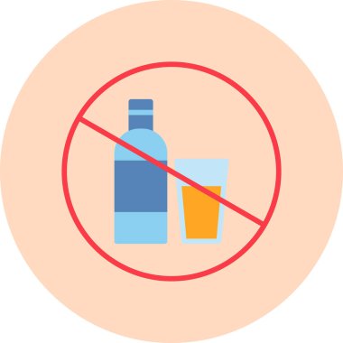 Alkol yok basit web simgesi vektör illüstrasyonu