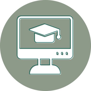 çevrimiçi öğrenme simgesi vektör illüstrasyonu