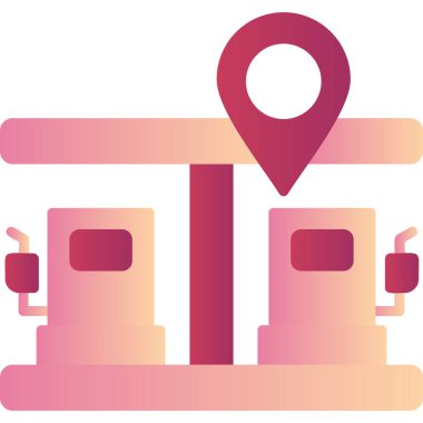 Benzin istasyonu. Web simgesi basit illüstrasyon