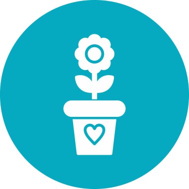 simple illustration of flower growing in a pot 