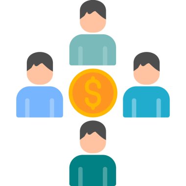 Kitle fonlaması web simgesi basit illüstrasyon