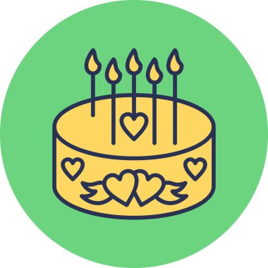 Pastanın çizimi, tatlı pasta yemeği. 