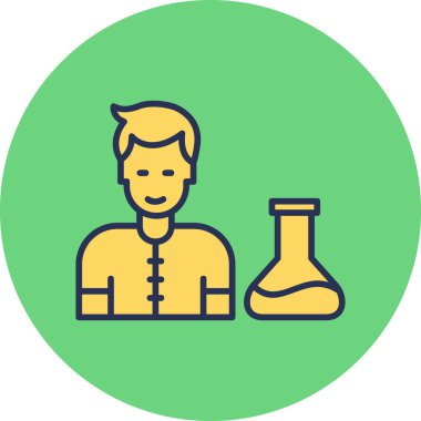 Bilim adamı basit simgesi, vektör illüstrasyonu